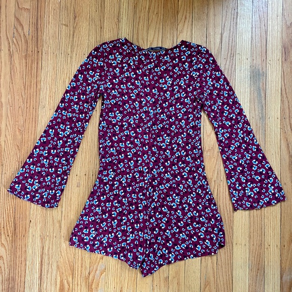 Zara Pants & Jumpsuits Zara Floral Jumpsuit Poshmark